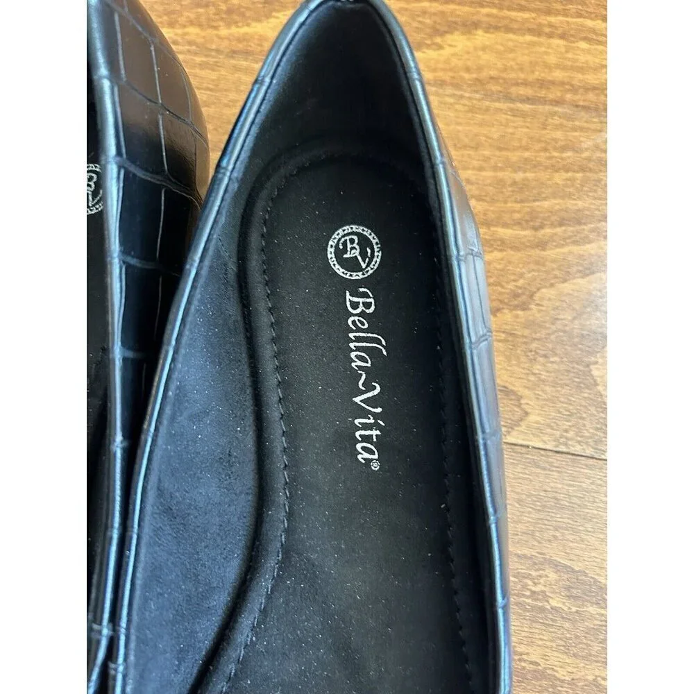 Bella Vita Women's 9.5 W Croc‎ Print Pointed Toe Flat Ballet Closed Toe - Picture 3 of 6